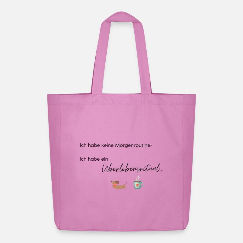 LIEBEVOLL Morgenroutine Dackel  - Midweight recycelter Stoffbeutel von Stanley/Stella - Pink