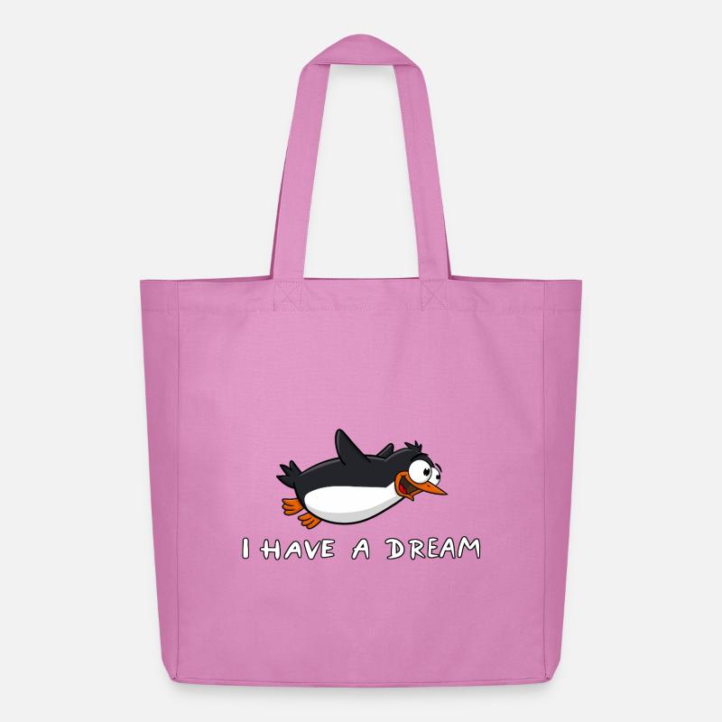 Pinguin - I have a dream - Midweight recycelter Stoffbeutel von Stanley/Stella - Pink