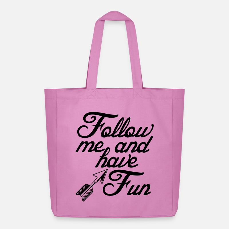 Follow me for fun Sprüche, Party, Geschenk - Midweight recycelter Stoffbeutel von Stanley/Stella - Pink