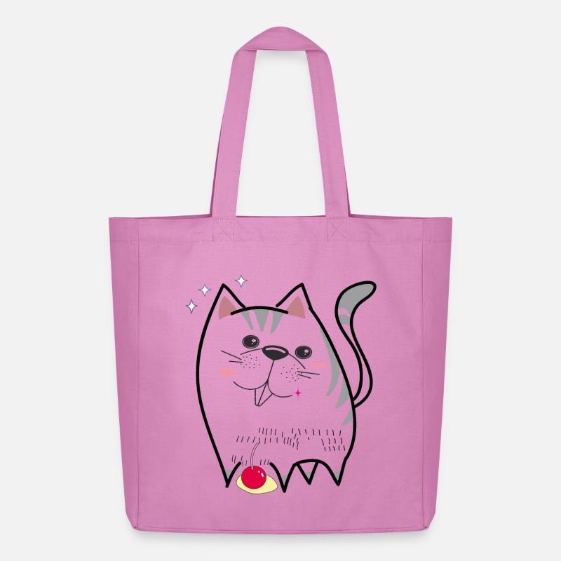 niedliche Katze - Midweight recycelter Stoffbeutel von Stanley/Stella - Pink