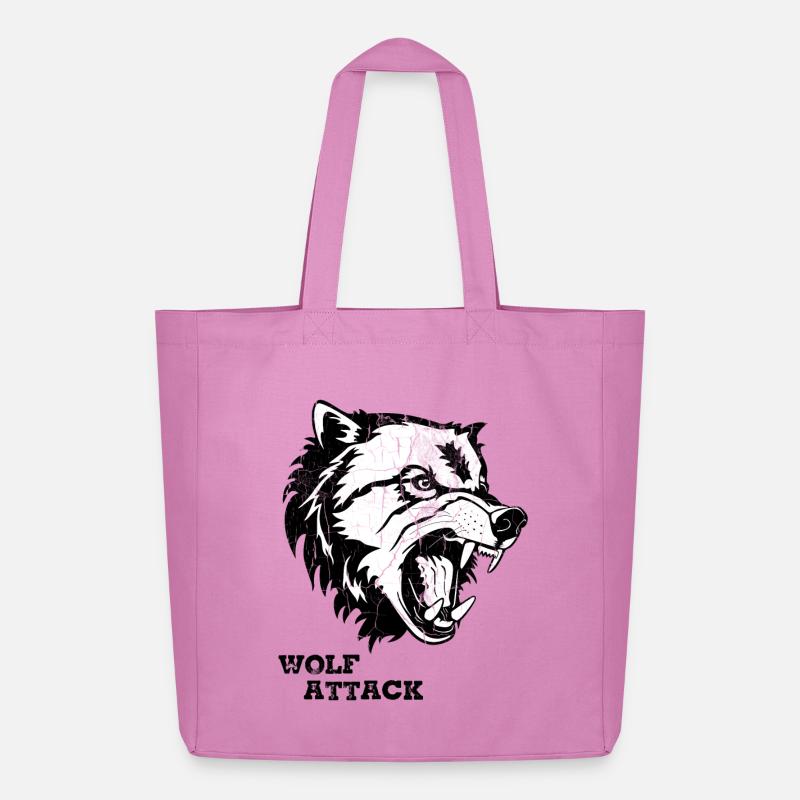 WOLF ATTACK - Midweight Recycled Tote Bag by Stanley/Stella - pink