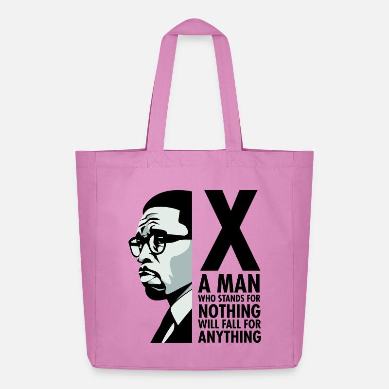Malcolm X - Ein Mann, der für nichts steht, wird fallen - Midweight recycelter Stoffbeutel von Stanley/Stella - Pink