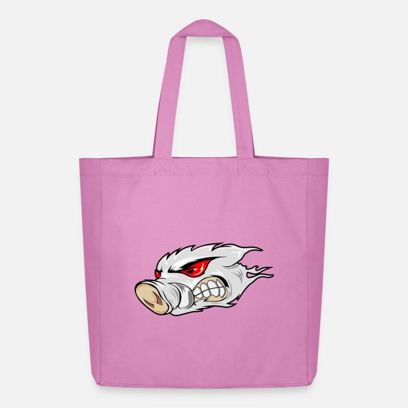 Feuriges Wildschweinkopf-Emblem - Midweight recycelter Stoffbeutel von Stanley/Stella - Pink