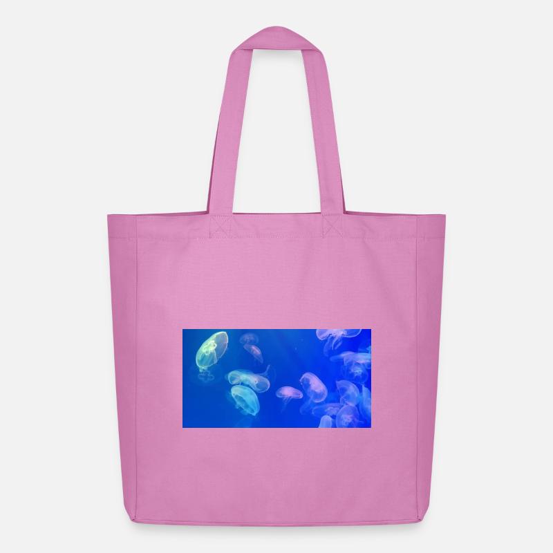 Blaues Quallenmuster - Midweight recycelter Stoffbeutel von Stanley/Stella - Pink