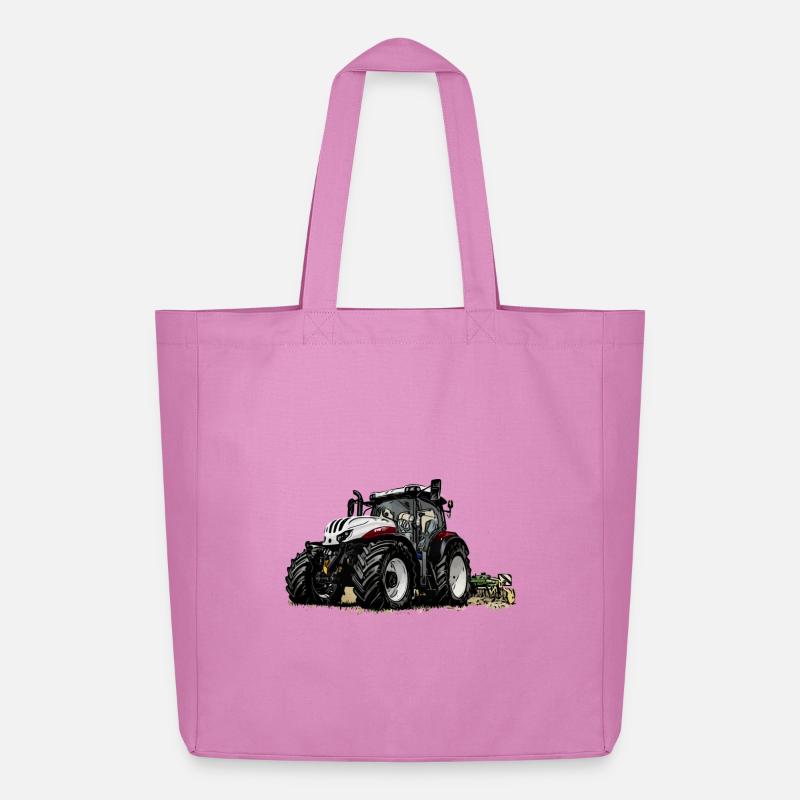 Traktor Steyr 6145 bei der Arbeit - Midweight recycelter Stoffbeutel von Stanley/Stella - Pink