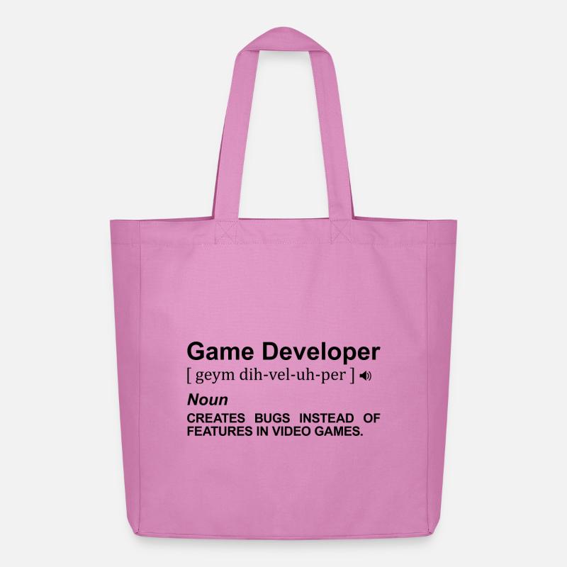 Game Developer Dictionary - Midweight Recycled Tote Bag by Stanley/Stella - pink