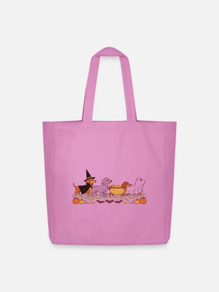 Halloween-Dackel - Midweight recycelter Stoffbeutel von Stanley/Stella - Pink