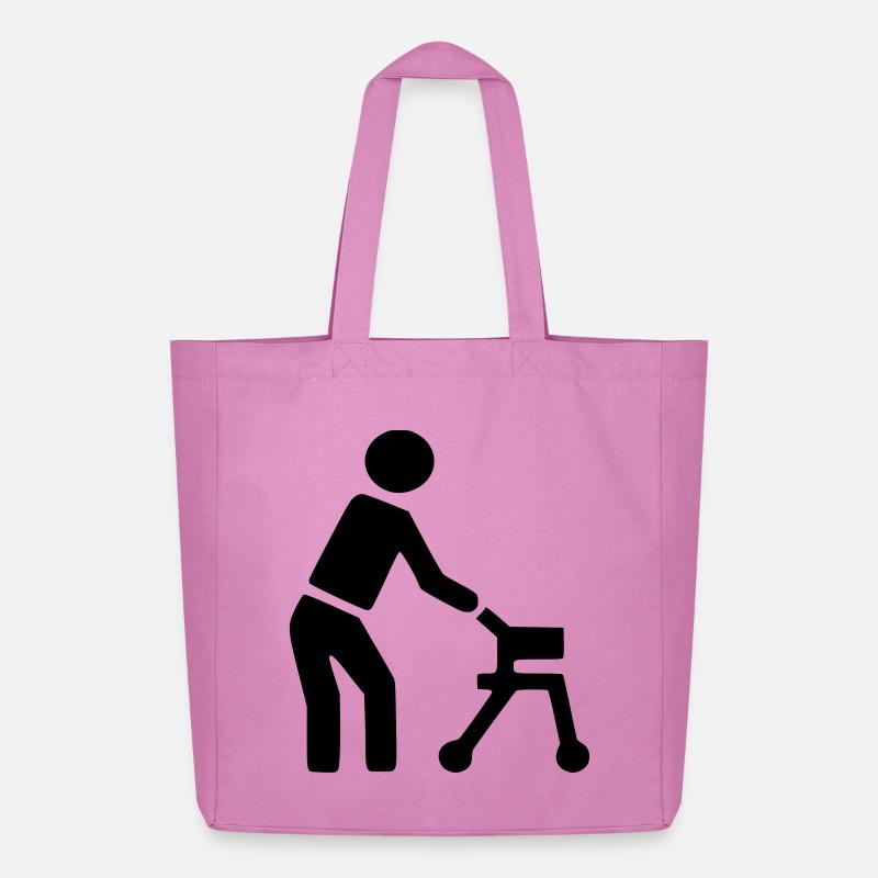 Behinderte Person hinter Rollator # - Midweight recycelter Stoffbeutel von Stanley/Stella - Pink