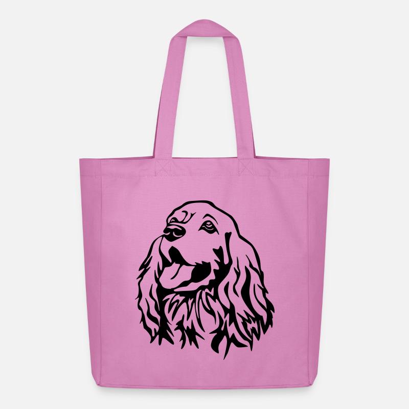 Cocker Spaniel Kopf - Midweight recycelter Stoffbeutel von Stanley/Stella - Pink