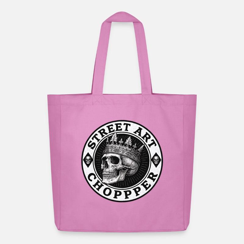 Biker Chopper Motorradfahrer Skull mit Krone - Midweight recycelter Stoffbeutel von Stanley/Stella - Pink