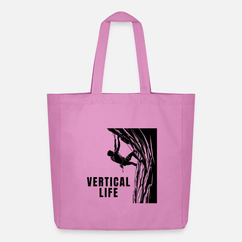 Vertical Life Kletterer Steilwand Design - Midweight recycelter Stoffbeutel von Stanley/Stella - Pink