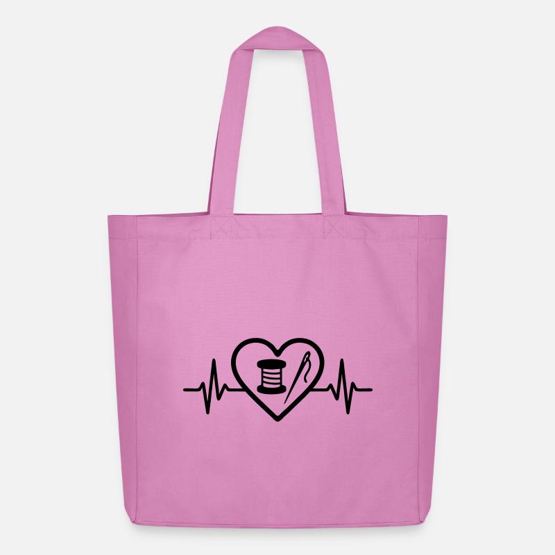 Herz + Nähen – Nähleidenschaft - Midweight recycelter Stoffbeutel von Stanley/Stella - Pink