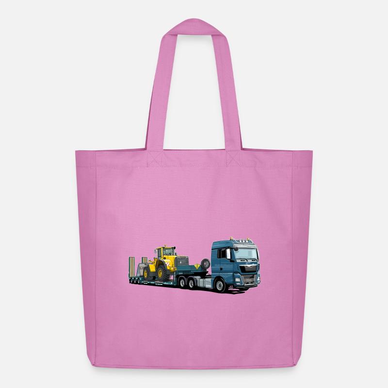 Low-loader with excavator - Midweight Recycled Tote Bag by Stanley/Stella - pink