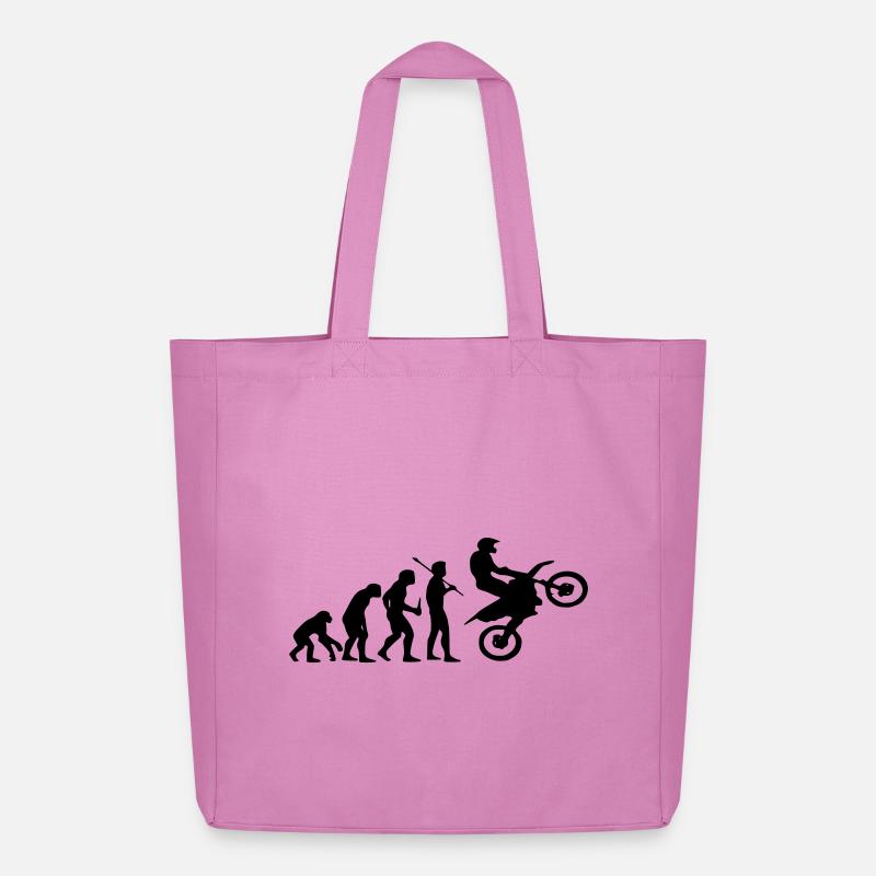 Evolution Monkey au Motocross - Tote bag Stanley/Stella Midweight recyclé - rose