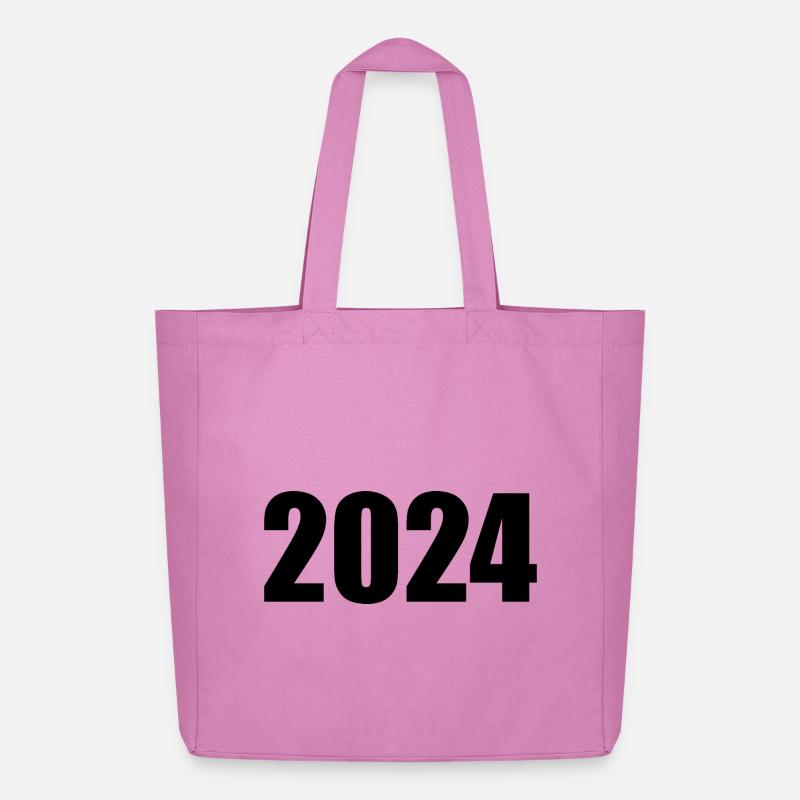 2024 weiß Silvester Neujahr schwarz - Midweight recycelter Stoffbeutel von Stanley/Stella - Pink