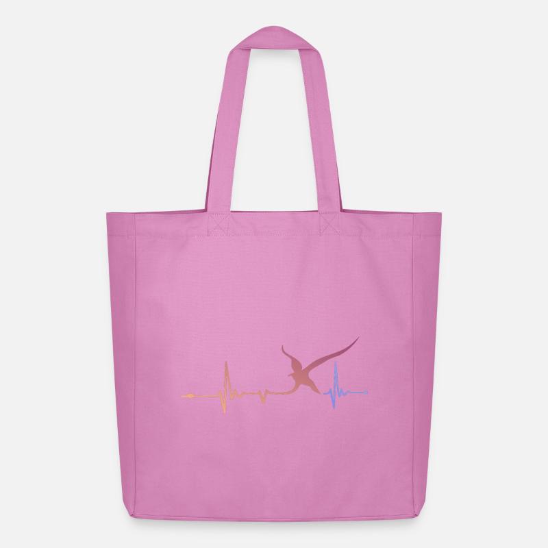 Herzschlag trifft Vogelflug - Midweight recycelter Stoffbeutel von Stanley/Stella - Pink