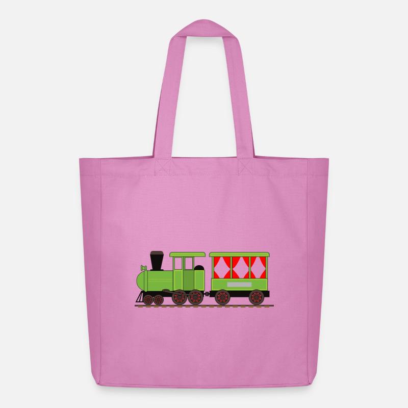 Dampflok Zug Eisenbahn - Midweight recycelter Stoffbeutel von Stanley/Stella - Pink