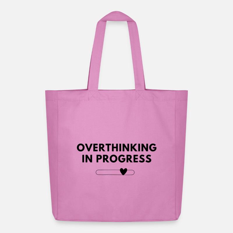 Overthinking in Progress – Statement Shirt - Midweight Recycled Tote Bag by Stanley/Stella - pink