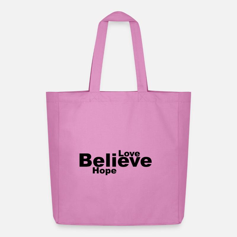 Believe, Hope, Love Einzigartiges Design - Midweight recycelter Stoffbeutel von Stanley/Stella - Pink