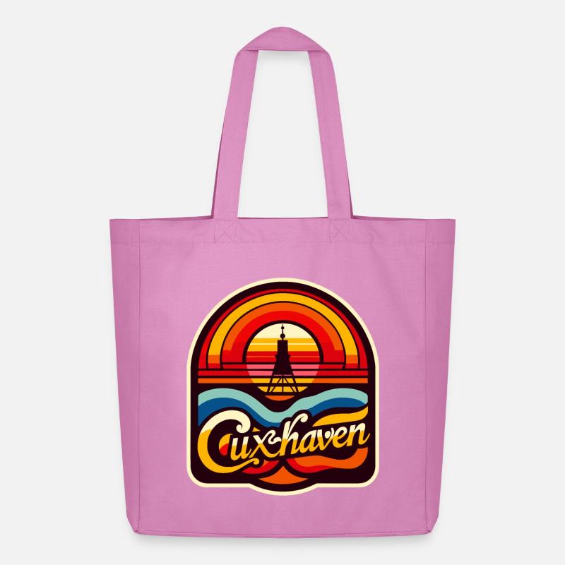 Unser Cuxhaven - Kugelbake - 70s Edition - Midweight recycelter Stoffbeutel von Stanley/Stella - Pink