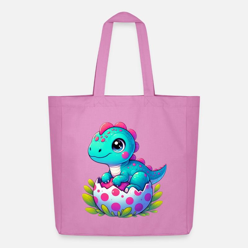 Dinosaurier - Midweight recycelter Stoffbeutel von Stanley/Stella - Pink