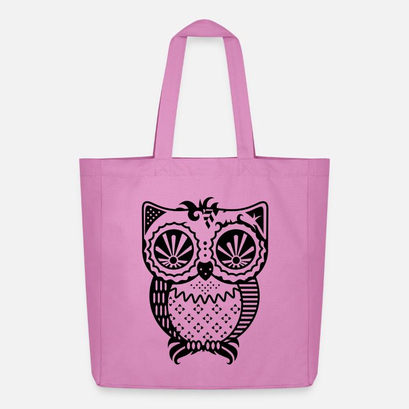 Patchwork Eule - Midweight recycelter Stoffbeutel von Stanley/Stella - Pink