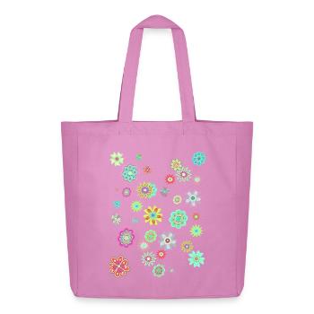 Bunte Blumenmuster für fröhliche Anlässe - Midweight recycelter Stoffbeutel von Stanley/Stella - Pink - Vorne