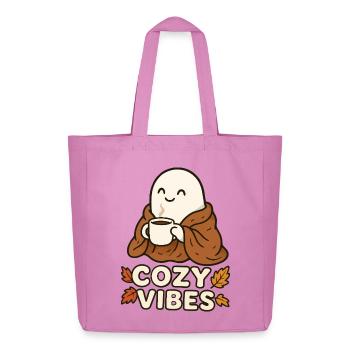 Cozy Vibes Ghost with Mug - Midweight recycelter Stoffbeutel von Stanley/Stella - Pink - Vorne