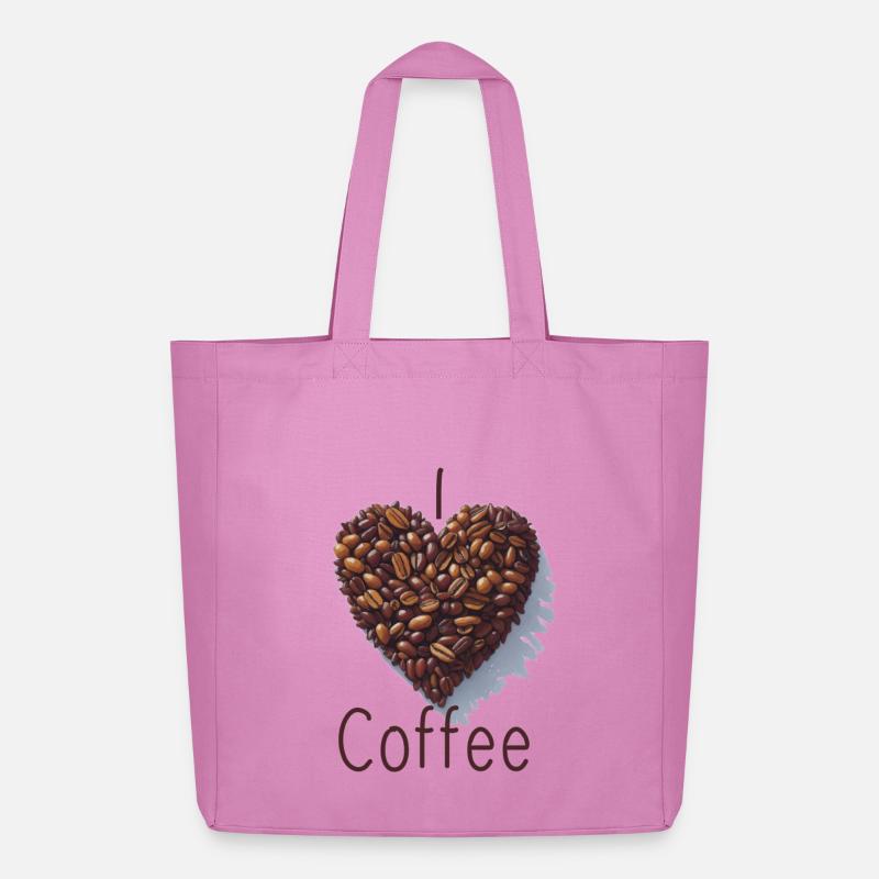 ich liebe Kaffee - Midweight recycelter Stoffbeutel von Stanley/Stella - Pink