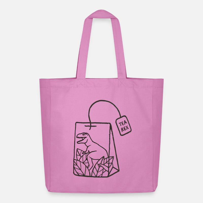 Dinosaurier Teebeutel Design - Midweight recycelter Stoffbeutel von Stanley/Stella - Pink