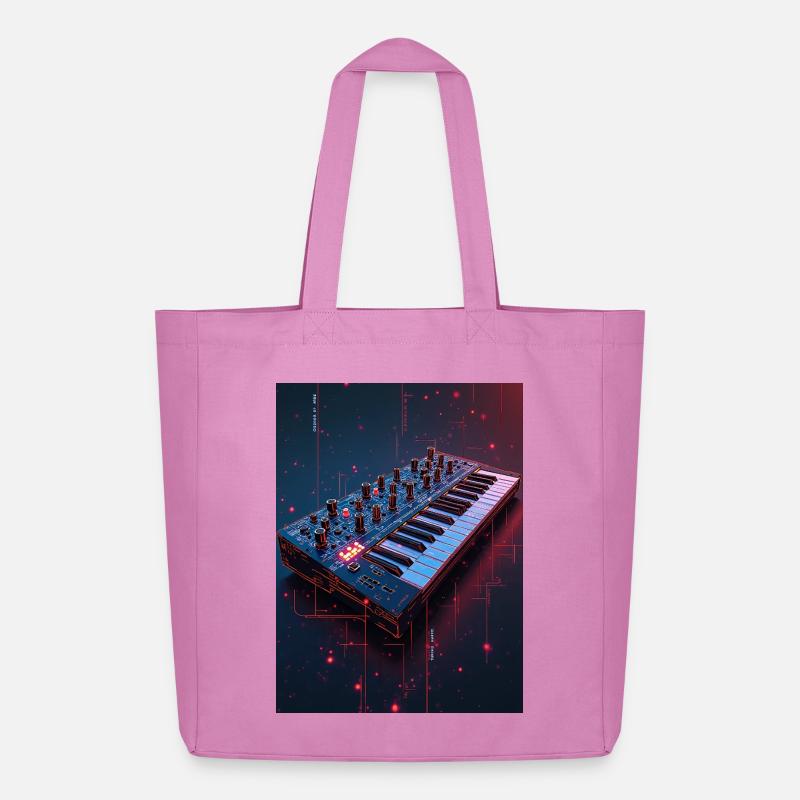 Futuristische Synthwave Musikkonsole - Midweight recycelter Stoffbeutel von Stanley/Stella - Pink