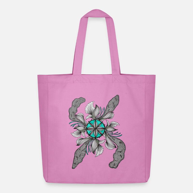 Fleur Étoile Déco Sarcelle - Tote bag Stanley/Stella Midweight recyclé - rose