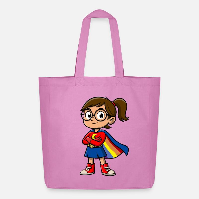 Kleine Superheldin mit Brille - Midweight recycelter Stoffbeutel von Stanley/Stella - Pink