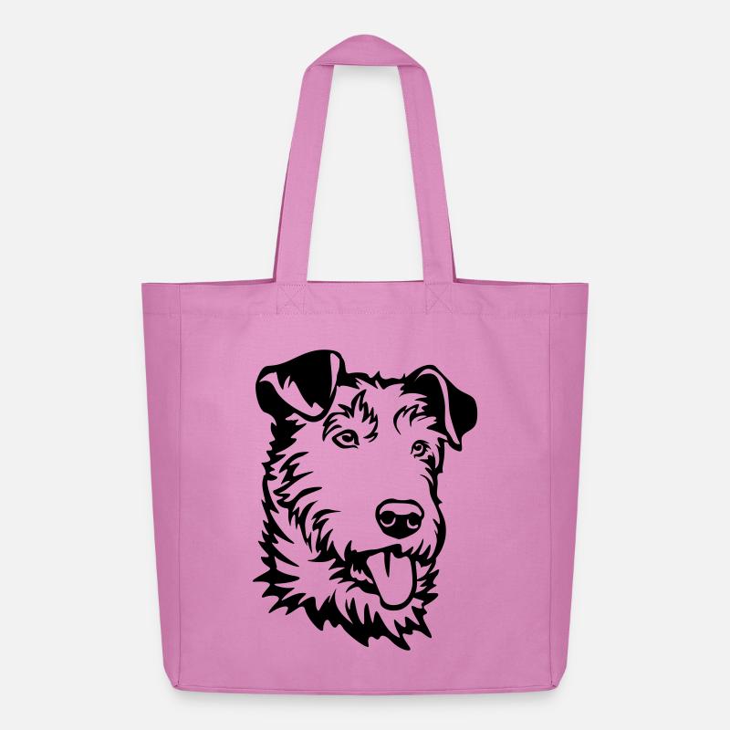 Irish Terrier Kopf - Midweight recycelter Stoffbeutel von Stanley/Stella - Pink