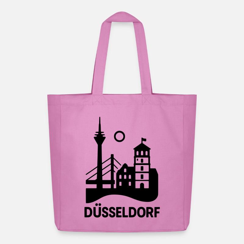 Düsseldorf Wahrzeichen Silhouette - Midweight recycelter Stoffbeutel von Stanley/Stella - Pink