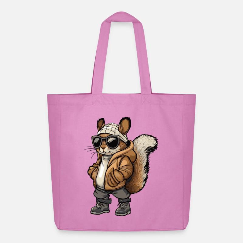 Eichhörnchen Cool Winter - Midweight recycelter Stoffbeutel von Stanley/Stella - Pink