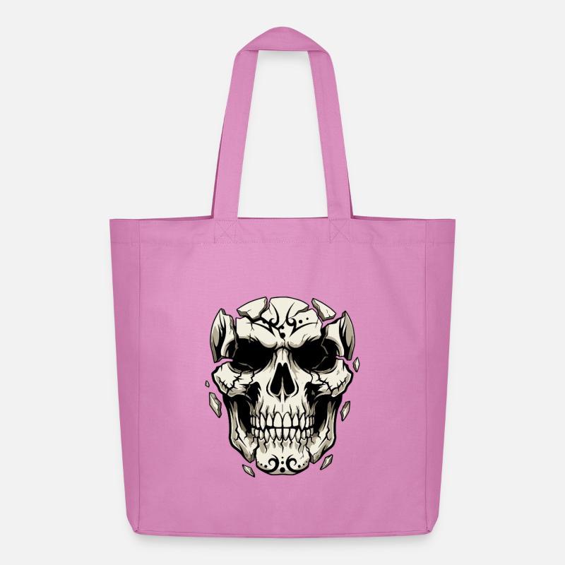 Splintering Skull – Gothic Graphics - Midweight Recycled Tote Bag by Stanley/Stella - pink