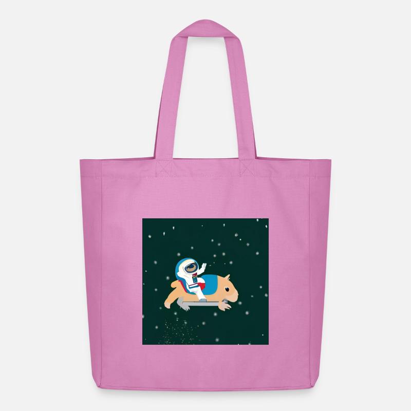 Astronaute sur un capybara spatial - Tote bag Stanley/Stella Midweight recyclé - rose
