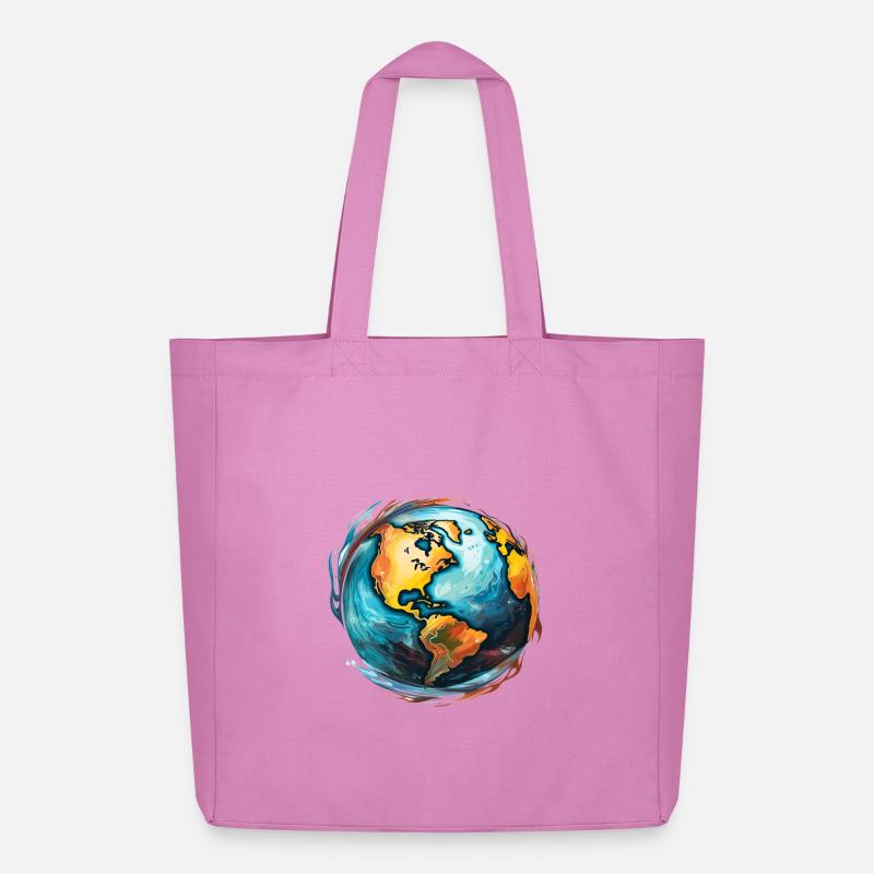 Globus in Bewegung - Midweight recycelter Stoffbeutel von Stanley/Stella - Pink