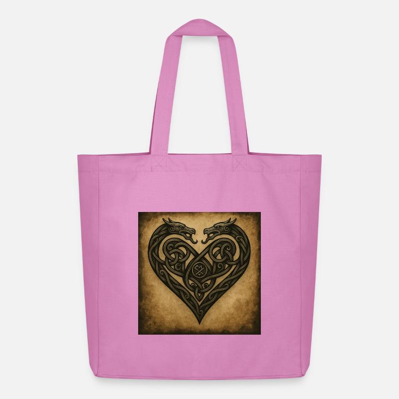 Drachenherz - Midweight recycelter Stoffbeutel von Stanley/Stella - Pink