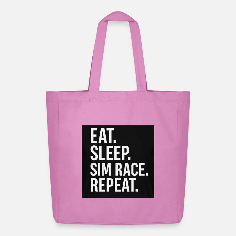 EAT.SLEEP.SIM RACE.REPEAT - Midweight recycelter Stoffbeutel von Stanley/Stella - Pink