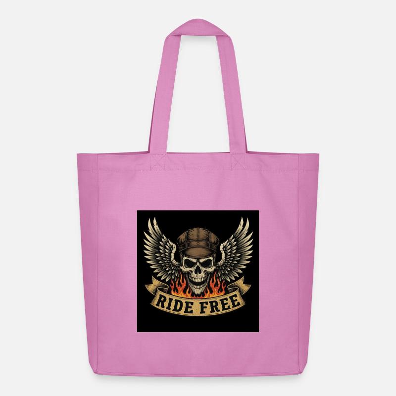 Biker Skull Design - Midweight recycelter Stoffbeutel von Stanley/Stella - Pink