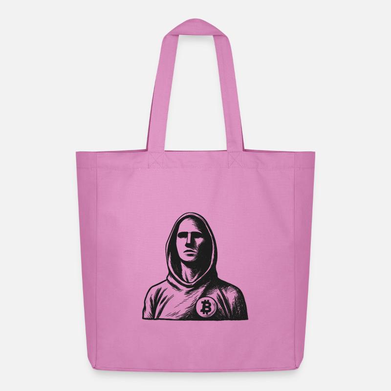 Anonymous hacker with Bitcoin logo - Midweight Recycled Tote Bag by Stanley/Stella - pink