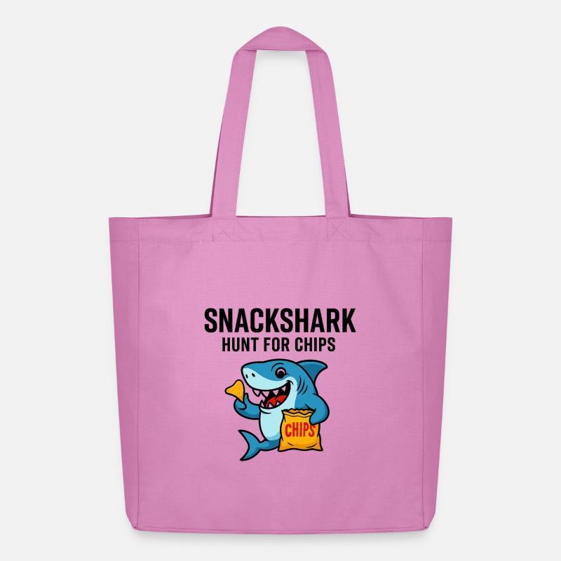 Niedlicher Haifisch mit Chips - Midweight recycelter Stoffbeutel von Stanley/Stella - Pink