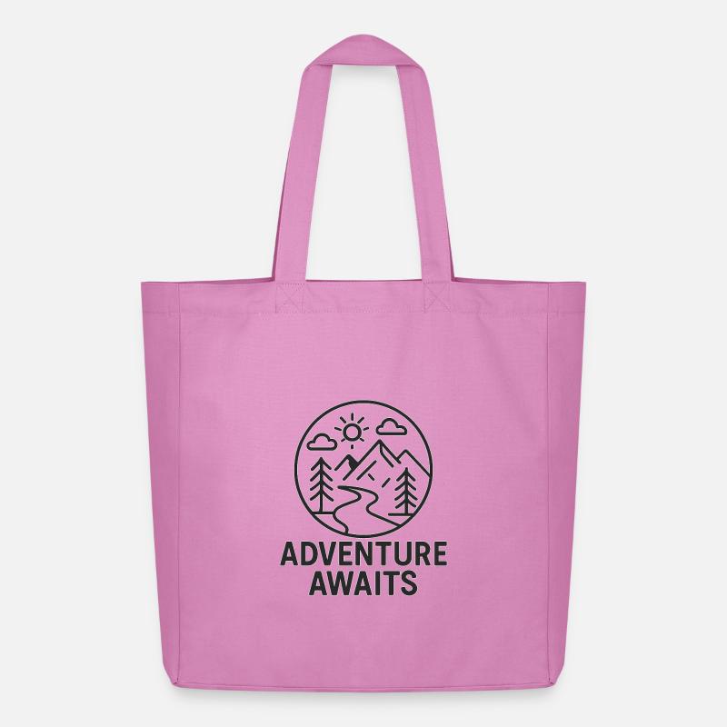 Abenteuer Ruft Berglandschaft - Midweight recycelter Stoffbeutel von Stanley/Stella - Pink