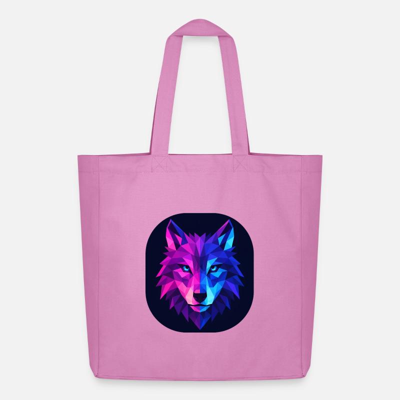 Lupus Wolf Neon Geomuster - Midweight recycelter Stoffbeutel von Stanley/Stella - Pink