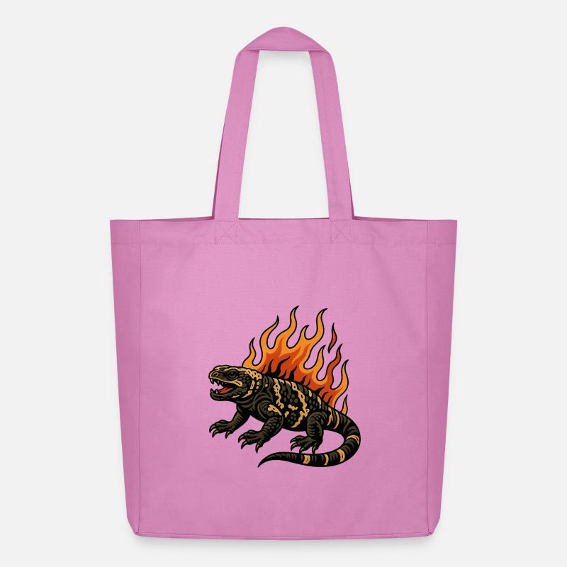 Flammen Gila-Krustenechse - Midweight recycelter Stoffbeutel von Stanley/Stella - Pink