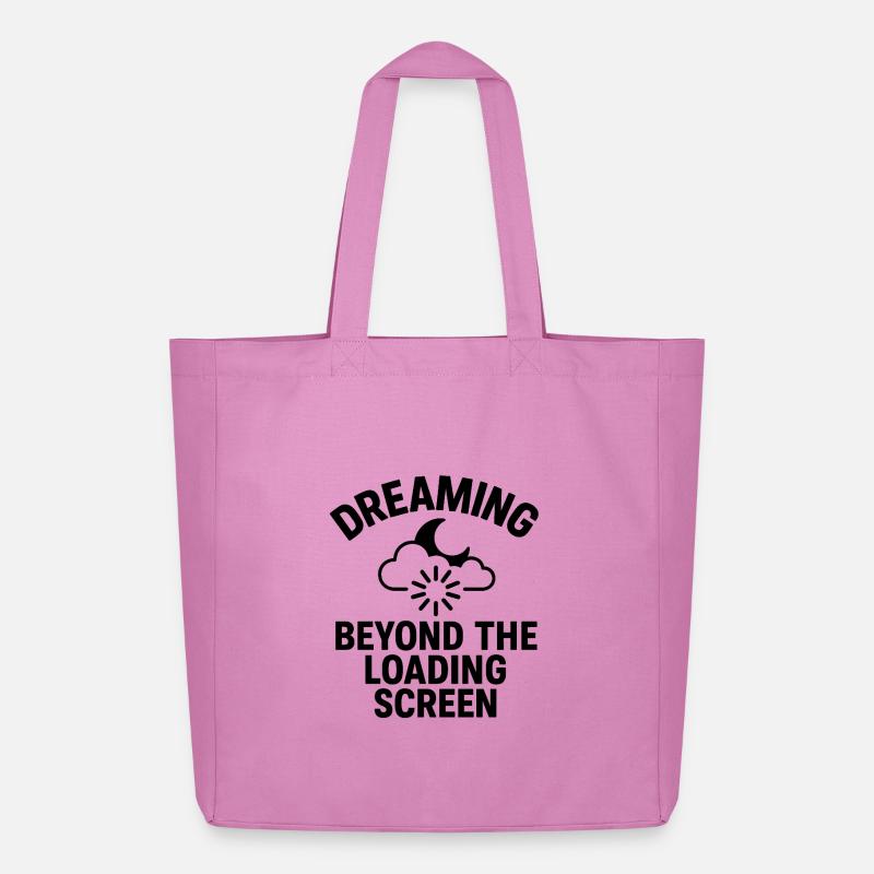 Dreaming Beyond Loading Screen - Midweight Recycled Tote Bag by Stanley/Stella - pink