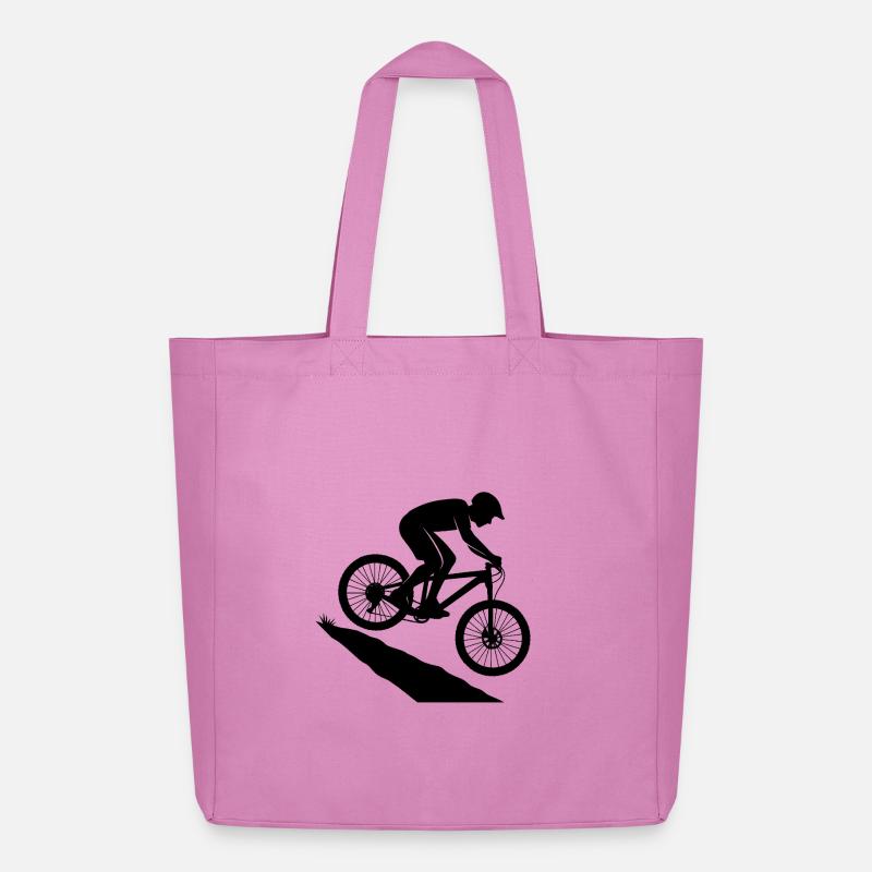 Downhill Sprung Biker Silhouette - Midweight recycelter Stoffbeutel von Stanley/Stella - Pink