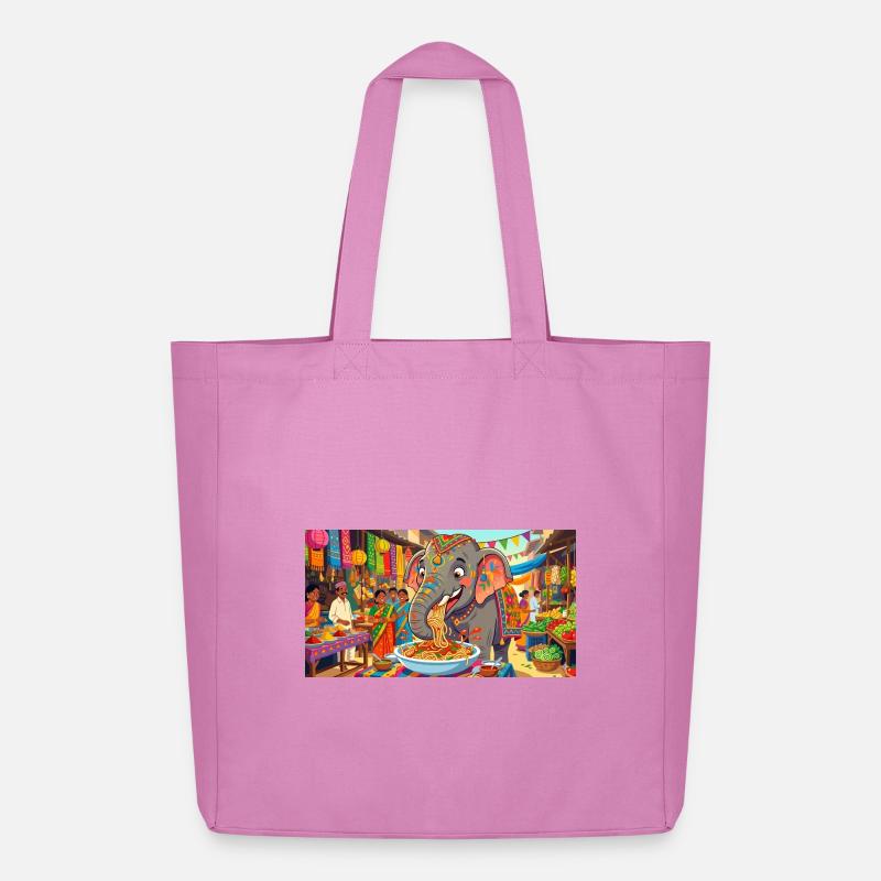 Elefanten-Spaghetti-Witz-Kunst - Midweight recycelter Stoffbeutel von Stanley/Stella - Pink